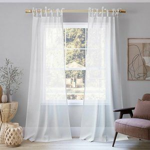 No. 918 Bethany 96" Sheer Tie Top Window Panel-White